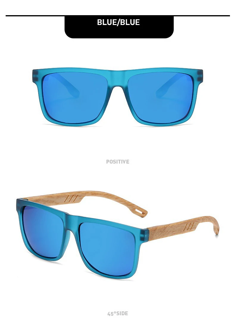 Vintage Holzmaserung Sonnenbrille für Männer und Frauen Klassische Leichte Eckige Sonnenbrillen Modische Tägliche Dekorative Brillen UV400-Schutz – Detail 12