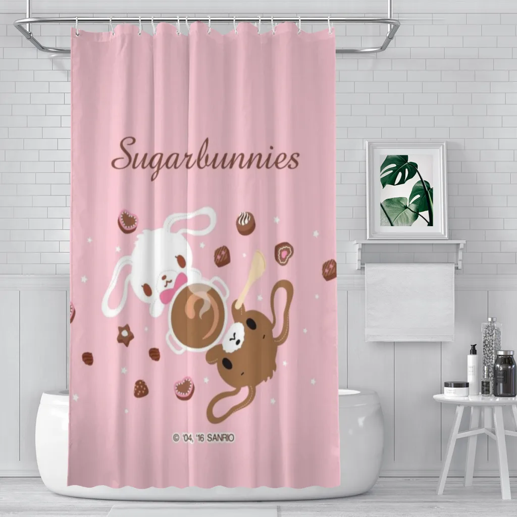 Modern 3D Printing Sugarbunnies Shower Curtain Landscape Bath Curtain With Hooks for Bathroom waterproof scenery