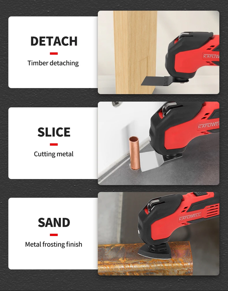 Cordless Electric Oscillating Multi Function Tool For Wood Metal Wall Cutting Battery Powered Oscillating Saw Machine