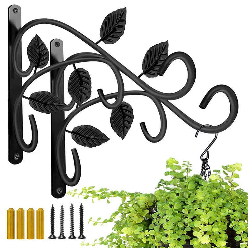 

1Pcs Metal Hanging Basket Wall-Mounted Plant Hook Outdoor Garden Lawn Flower Pots Wall Decoration Plant Brackets Home Wall Decor