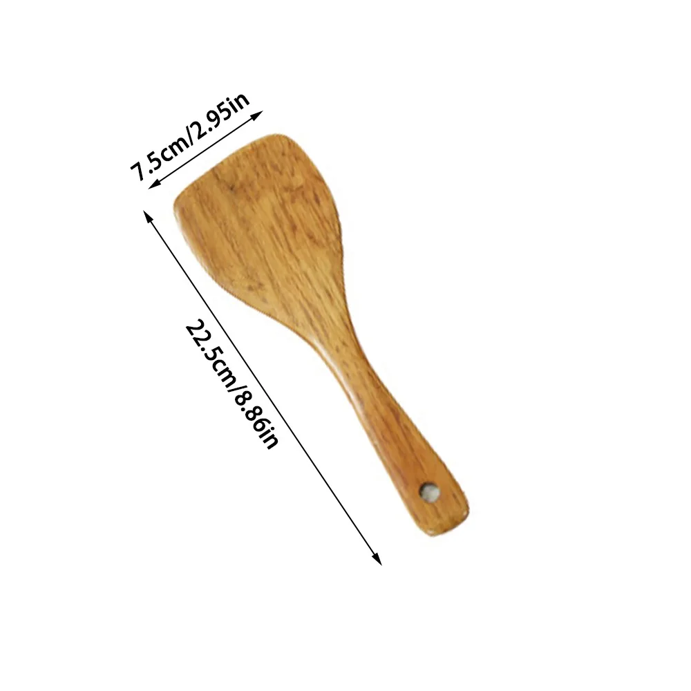 New Non-stick Wooden Spatula Anti-hot Non-slip Rice Spatula Long Handle Frying Spatula