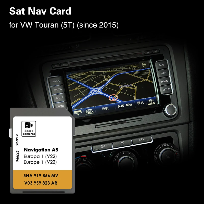 

for VW Touran 5T from 2015 Map Version 2025 AS V22 Navigation SD GPS 32GB Card Finland Netherlands Car Sat Nav