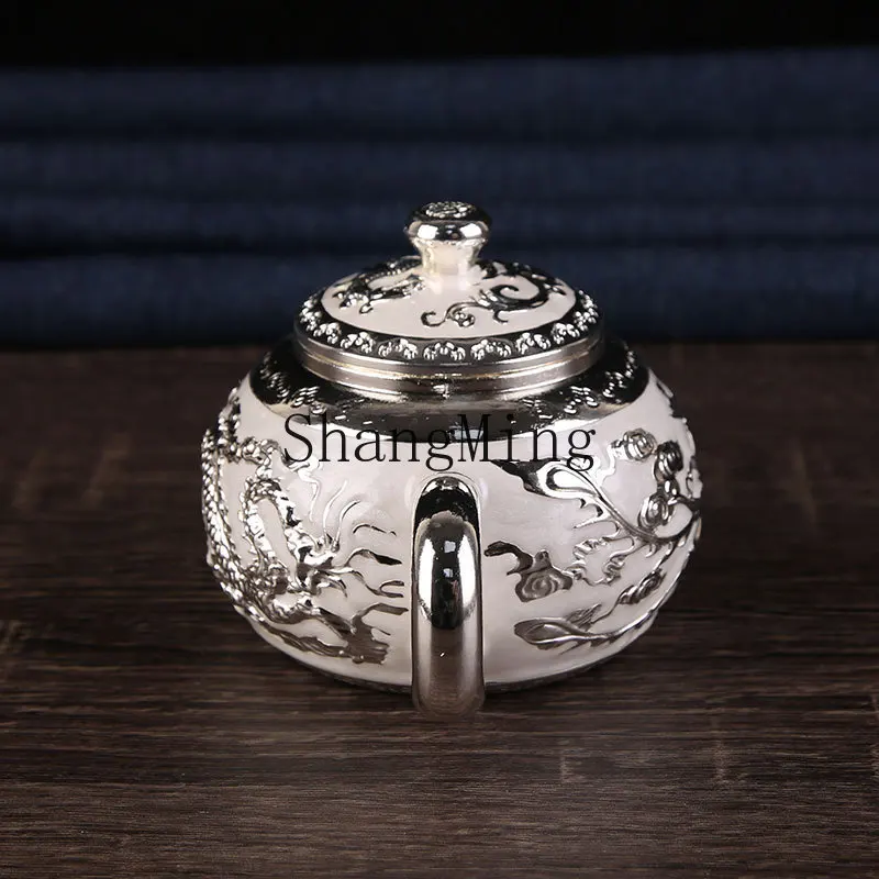 DSA high-grade silver kung fu tea set, teapot wine set, dragon and phoenix tea set, business gift-giving, good wholesale.