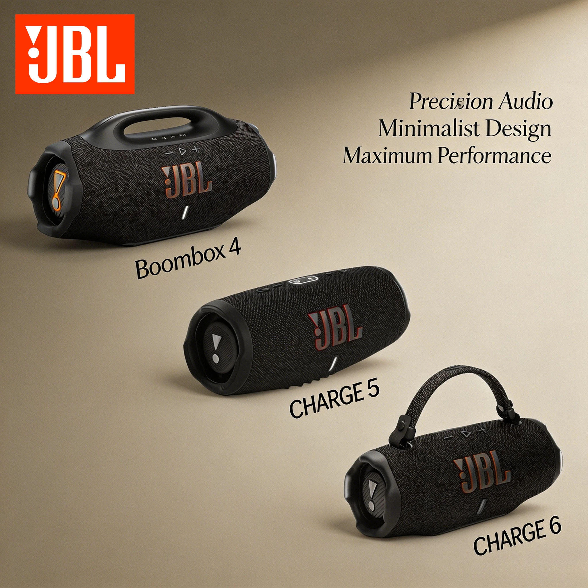 Coleção de Caixas de Som JBL Boombox 4 CHARGE 5 CHARGE 6 Bluetooth Sem Fio com Graves Potentes à Prova d'Água Portátil e Resistente em Alta Venda