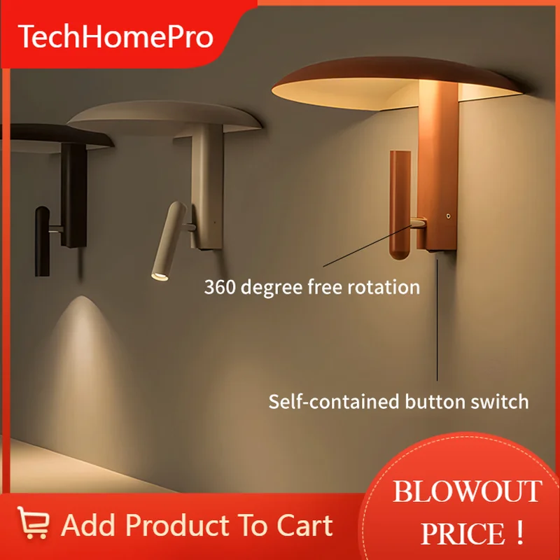 TechHPModern Adjustable Angle Wall Light Fashion Living Room Dining Room Bedroom Bedside Wall Light