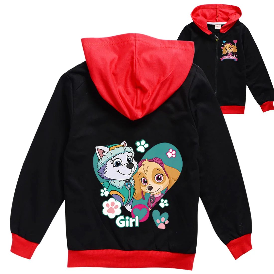 Paw Patrol Clothes Kids Zipper Jackets For Girls Hooded Sweatshirt Baby Boy Hoodies Children Long Sleeves Sweater