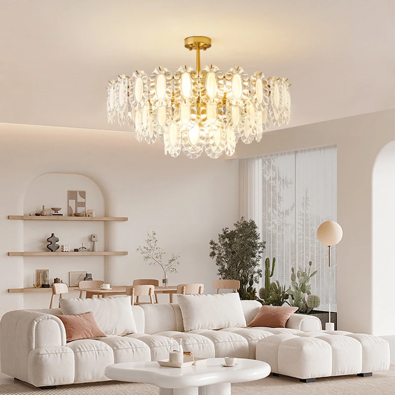 

Nordic Luxury Led Crystal Chandelier Modern Simple Villa Living Room Bedroom Study Light Home Indoor Decor Lighting Lamp Fixture