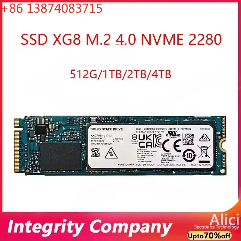 Para Toshiba Kioxia XG7 XG8 512G 1T 2TB 4TB M.2 NVME 2280 unidad de estado sólido SSD original para portátil y computadora de escritorio