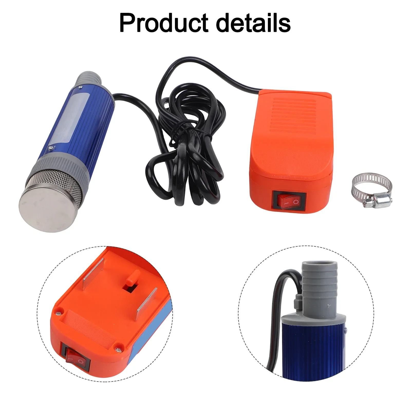 Compact Water Pump Portable Water Pump Aluminum Alloy Construction Diameter Of 38mm 2.4-meter Cable Length Cable Length 300cm