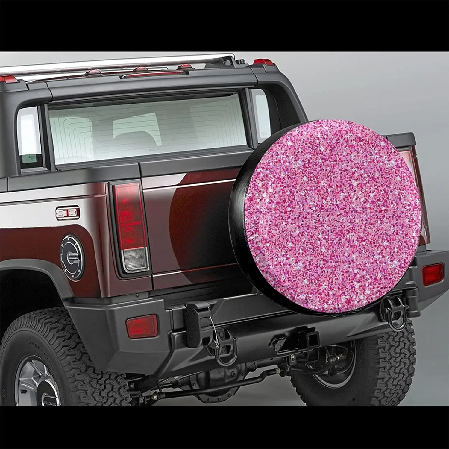 Delumie Fall Decor Pink Glitter Spare Tire Covers Cute Car Accessories for Women Rv Tire Covers for Trailers  SUV Truck and