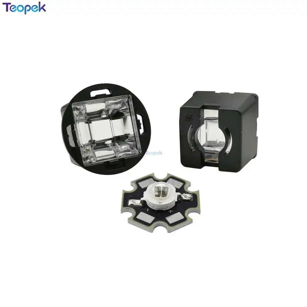 20PCS 17MM 22MM Rhombus Led Lens With Black Holder 30 45 60 90 120 Degree Viewing Angle For CCTV Camera 1W 3W 5W High Power Led