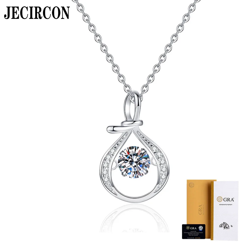 

JECIRCON S925 Sterling Silver Moissanite Necklace Chinese Style Lucky Bag 2025 Smart Pendant Moissanite Clavicle Chain for Women