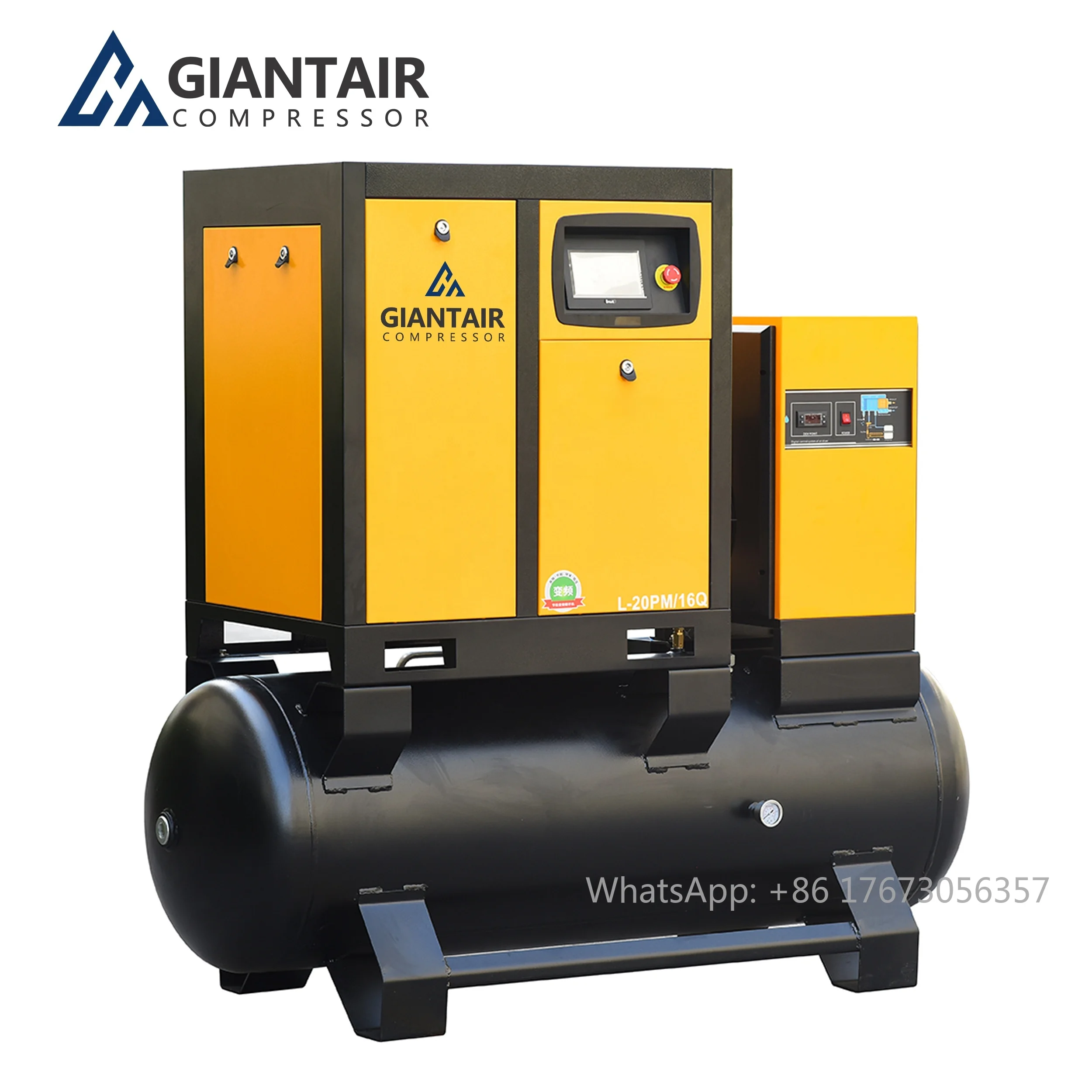 Hot Sales 7.5kw 11KW 15kw 22KW Screw Air Compressor With Air Dryer And Air Tank 8BAR 10BAR 16BAR