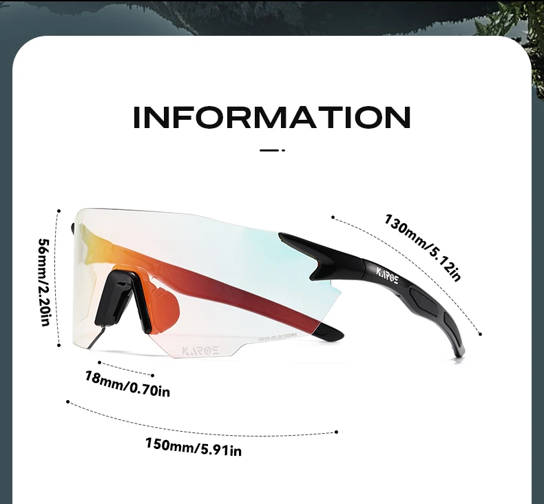 KAROS Photochrome Fahrradbrille MTB Rennrad Brillen Männer Frauen Outdoor-Sport Sonnenbrille Verstellbare Linse für Fahrrad K01 – Detail 11