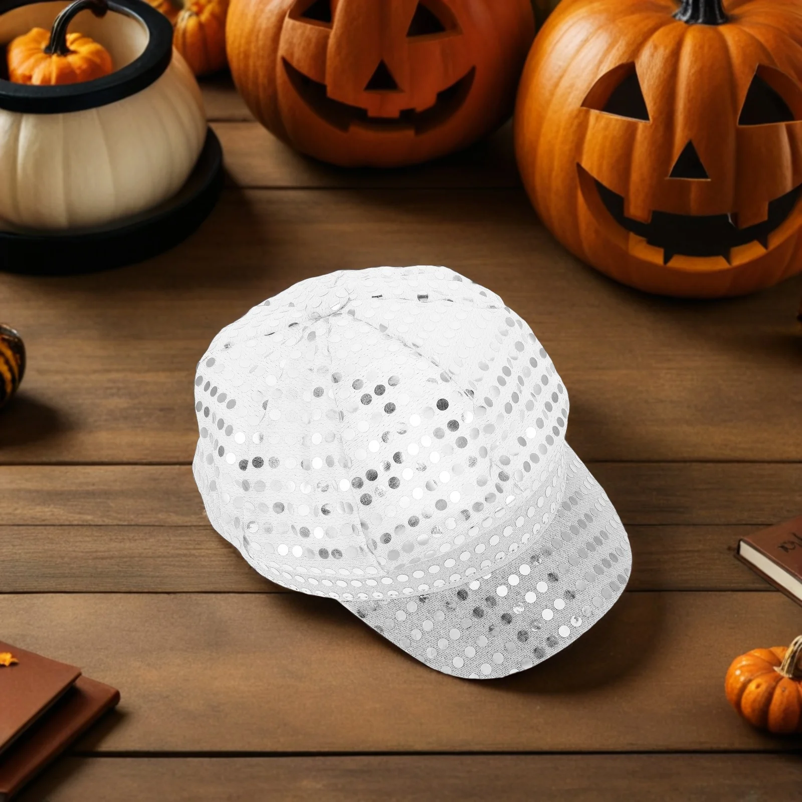 

Retro Glitter Sequin Octagon Disco Hat 70S 80S Party Decor Cap Shining Stage Costume Accessory For Halloween Festival Women Men