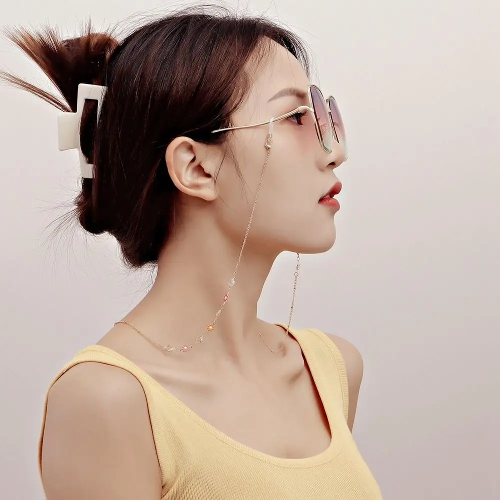 

Elegant Mask Lanyard Flower Metal Chain Anti-lost Hanging Chain Mask Chain Spectacle Cord Sunglasses Chains Metal Glasses Chain