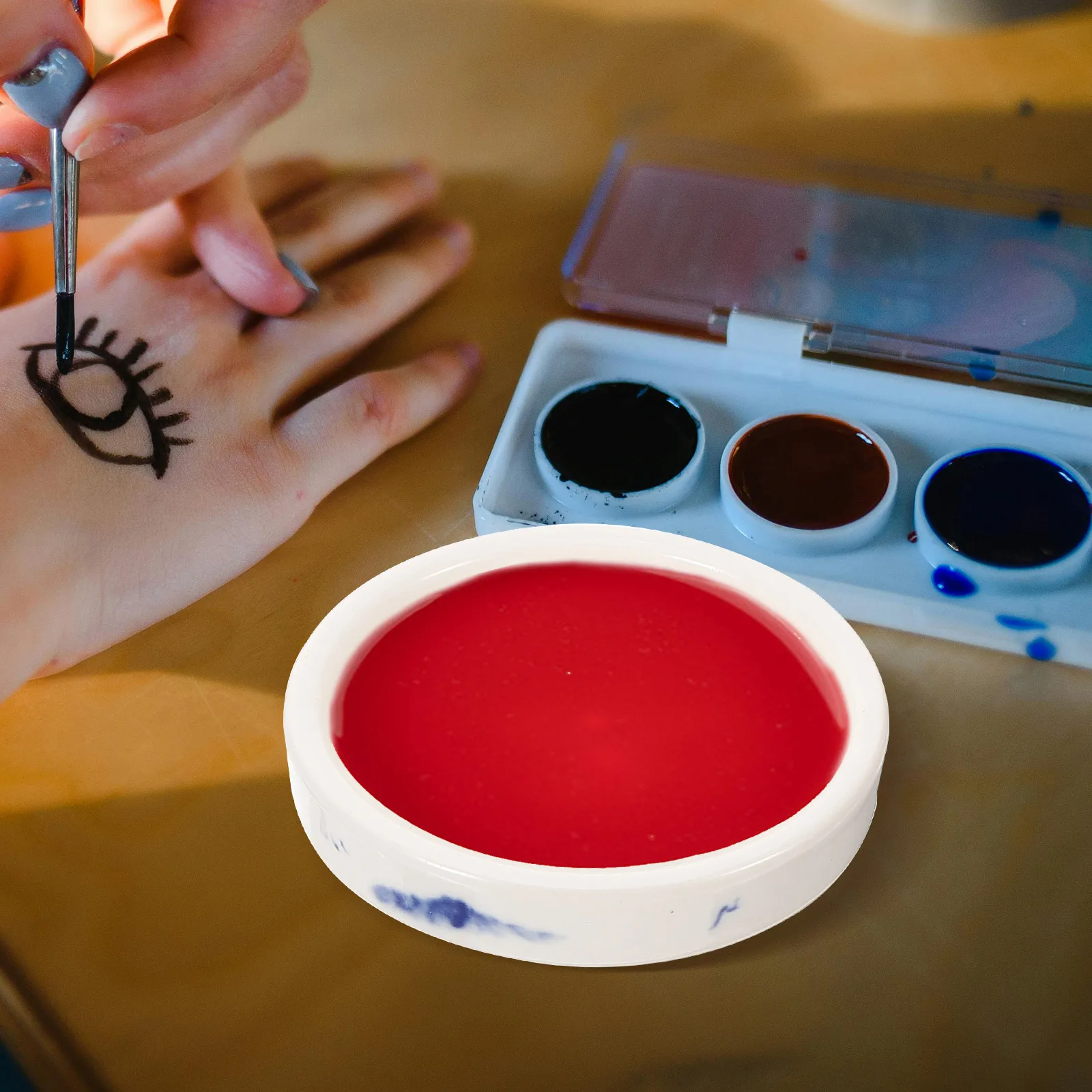 

1 set 1 Set Stackable Ceramic Paint Palettes 5-Layer Watercolor Mixing Tray Artist Pigment Plates Art Painting Supplies