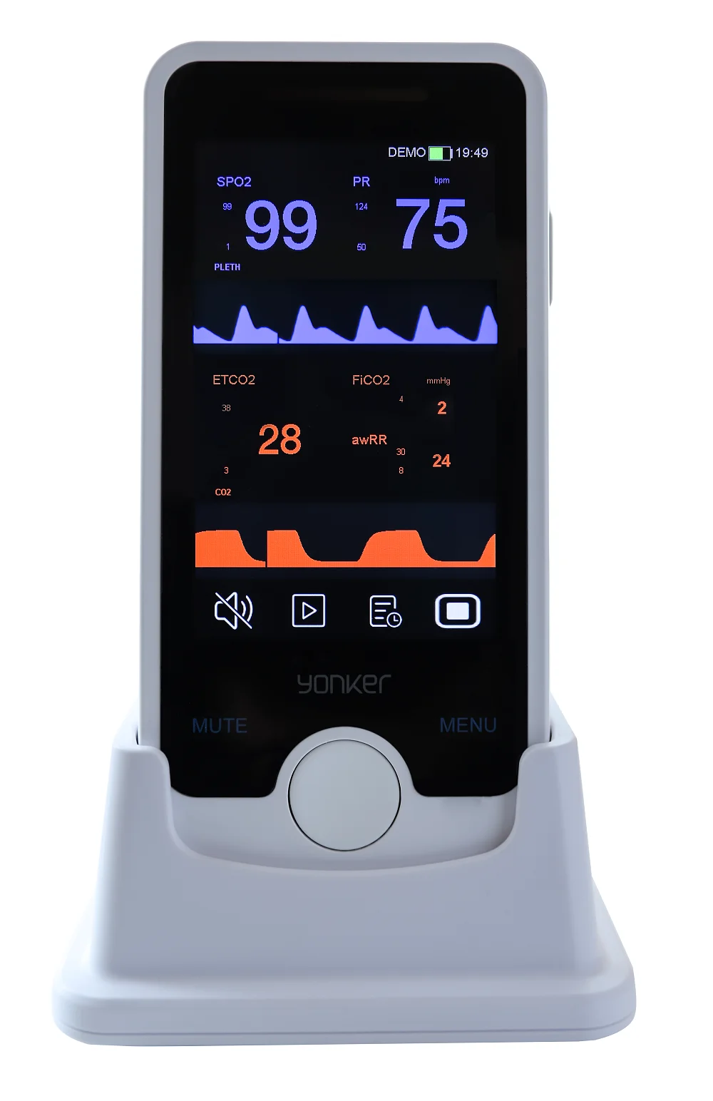 Déterminer les signes vitaux Moniteur patient portable, Humain, Vétérinaire, Animal, Hôpital, Option pour éventuelles Nings, NIBP, PR, Capnographe