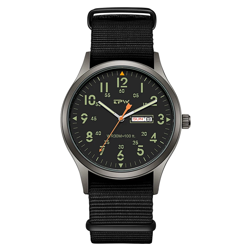 2026 TPW Field Watch, leicht ablesbares Stoffarmband, 24-Stunden-Anzeige, Quarzwerk