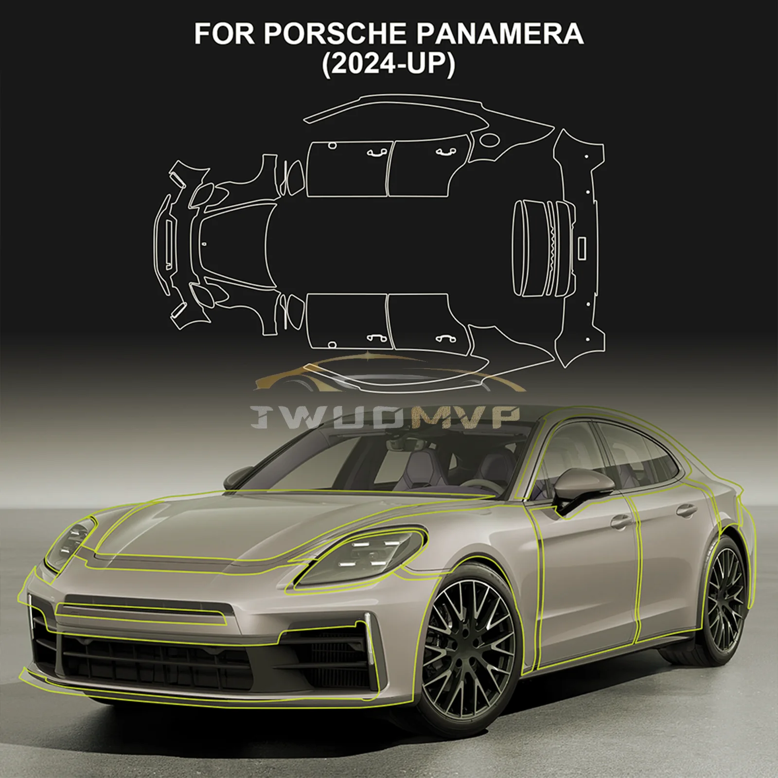 

Car Paint Protection Film PPF Pre-cut Transparent Body Sticker Anti-scratch for Porsche Panamera Base 2024-UP