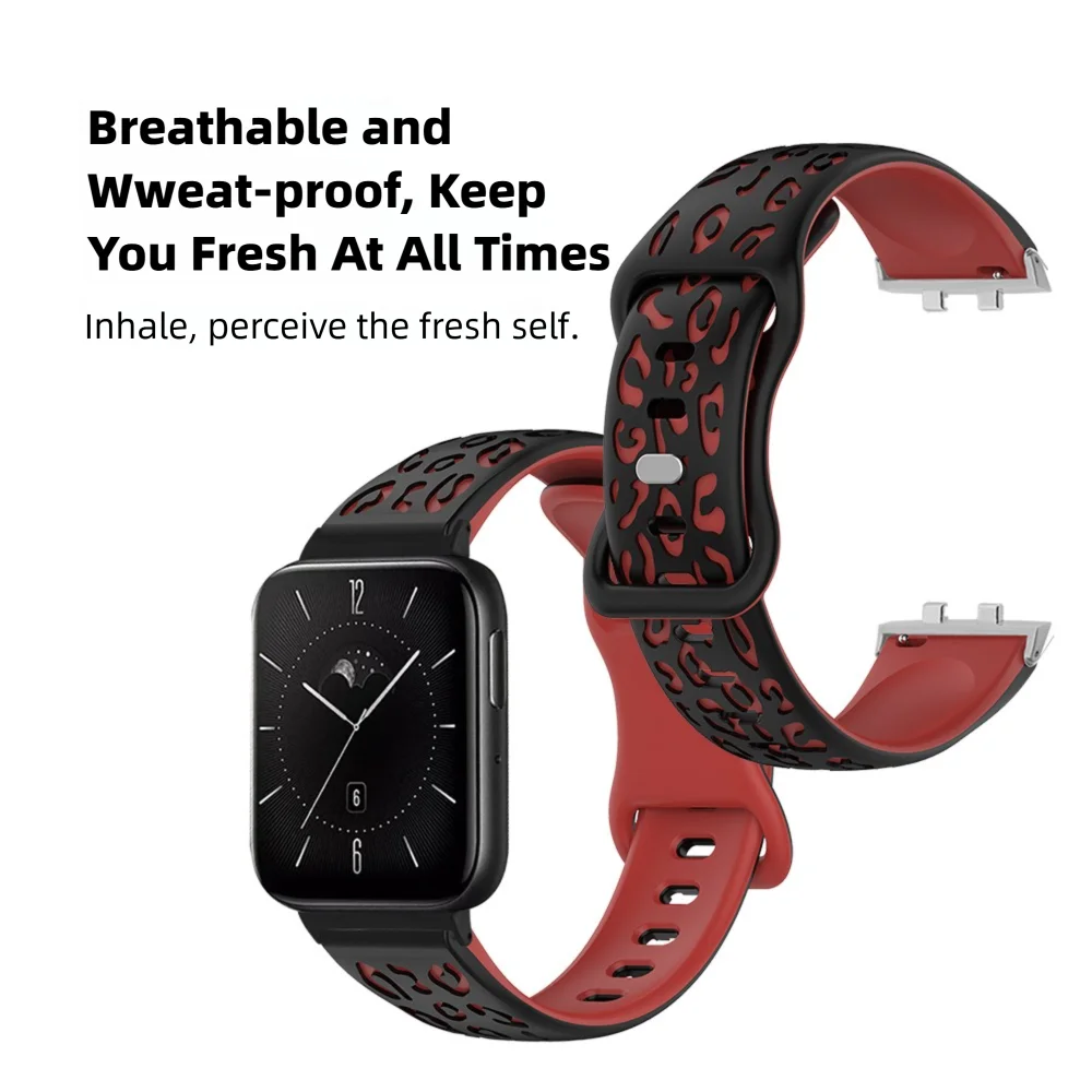 Ремешок для часов с леопардовым принтом для часов OPPO 3/3Pro, быстросъемный легкий силиконовый регулируемый спортивный умный ремешок для часов для мужчин и женщин