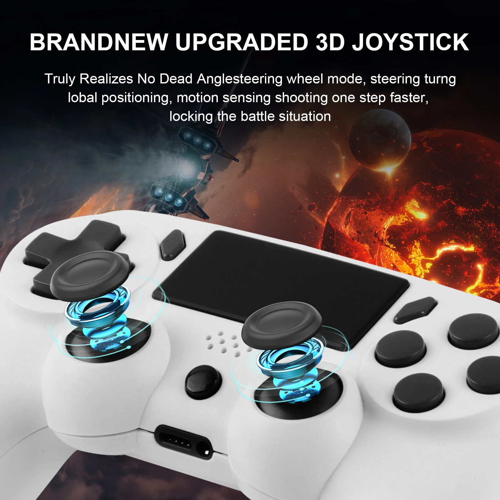 GAMINJA Wireless Gamepad With 6-axis Gyroscope PC Joystick touchpad ...