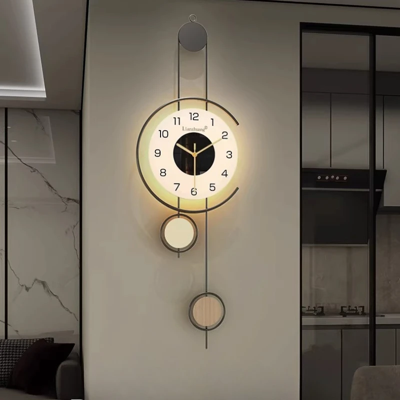 

Living Room Digital Wall Clock Luxury Restaurant Art Mural Lamp LED Wall Watch Modern Nordic Aesthetic Horloge Home Decoration