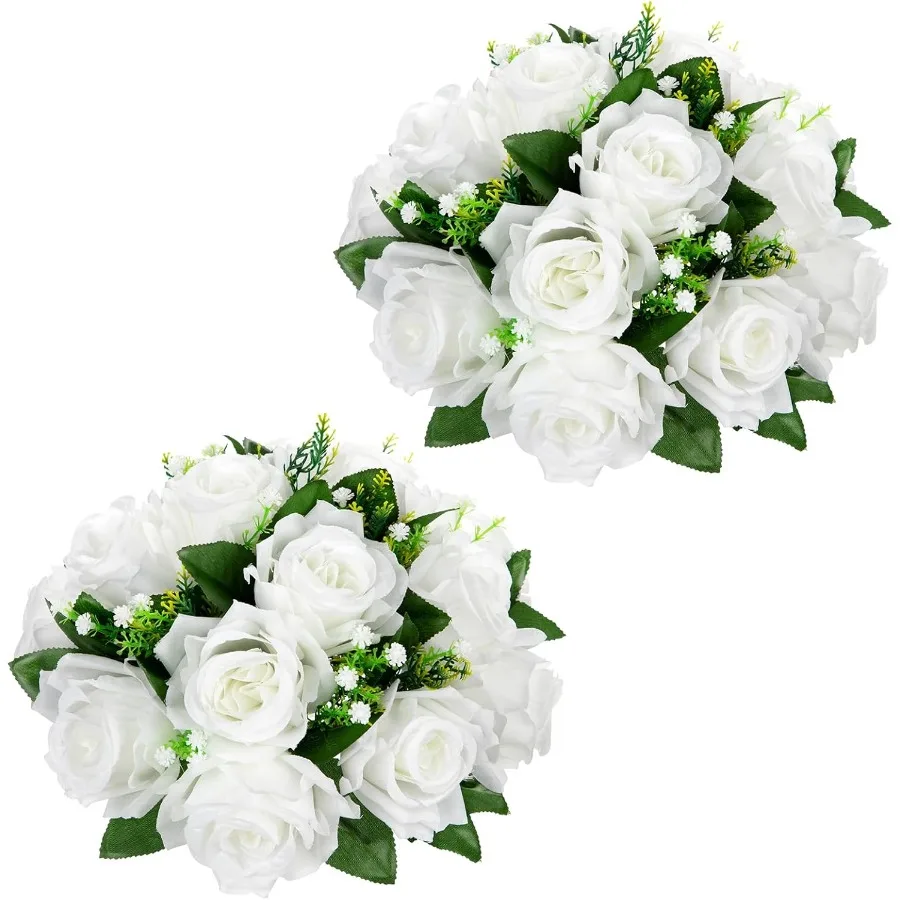 

Искусственные цветочные шары для центральных элементов стола, 2 шт., 8,6 дюйма, шелковая роза, цветочная композиция, искусственный цветочный букет для свадебных вечеринок Bab