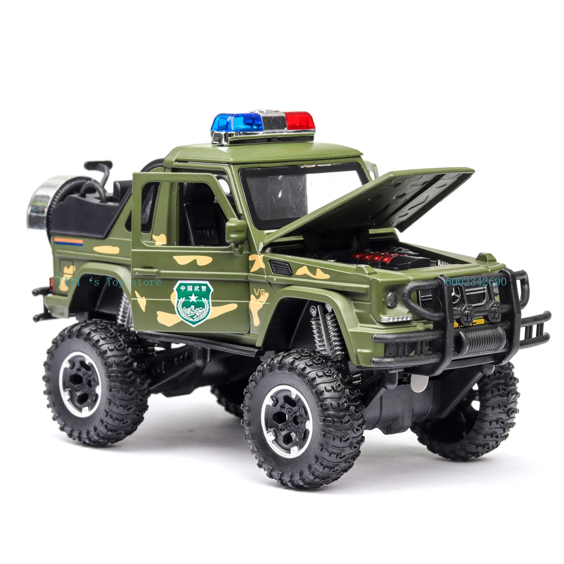 Simulation 1:32 Mercedes Benz G500 Off road Convertible Alloy Police Car Model Sound Light Diecast Toy Vehicle Toy Car & gift