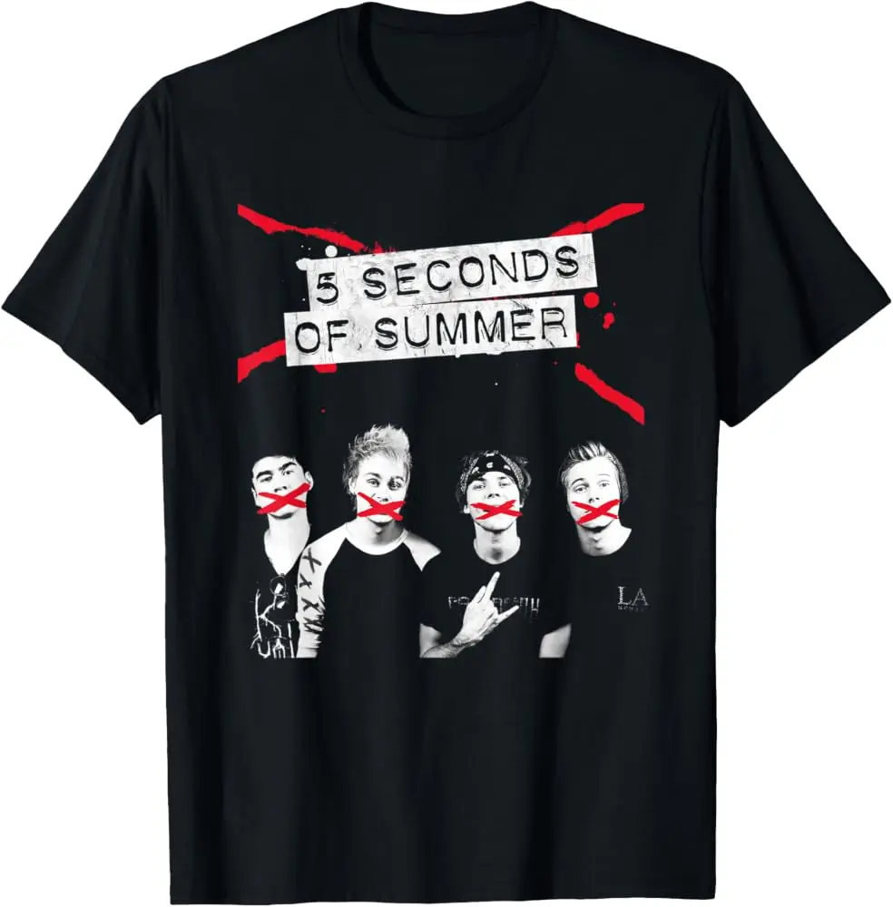 Seconds of Summer Vintage Loose Oversized Unisex T-shirt Harajuku Streetwear Trendy Cotton Print Breathable high quality Couples