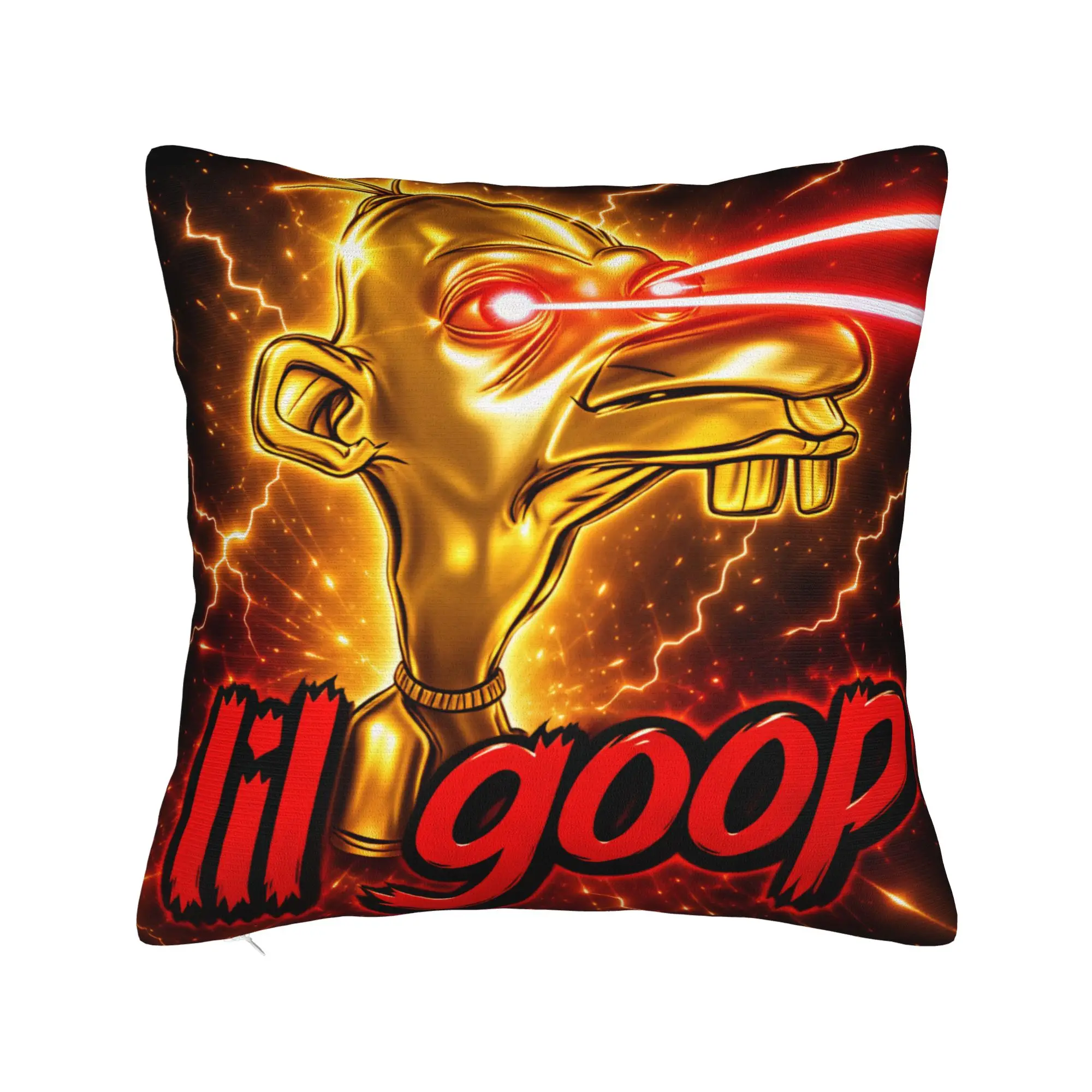 Neggy Golden Red Laser Eyes Lil Goop Pillow Cover  Design Cushion Cover Funny Pillow Case For Chair Sofa Home Decor