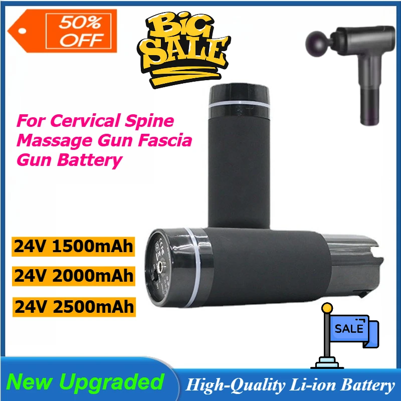 

New 24V 1500mAh/2000mAh/2500mAh Rechargeable Lithium-ion Battery for Cervical Spine Massage Gun Fascia Gun Battery