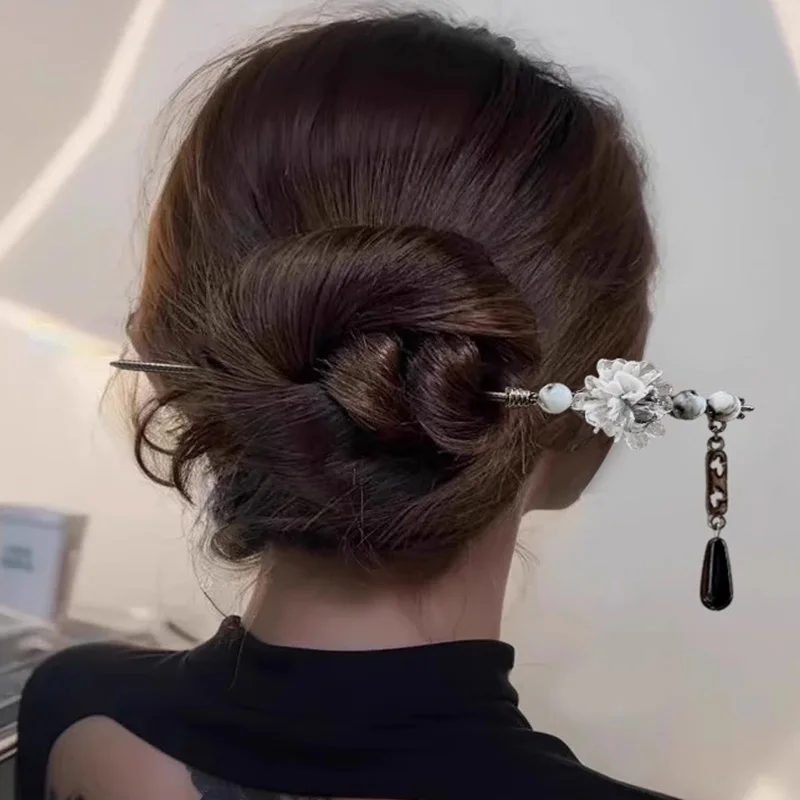 Ink Colored Tassel Sword Hairpin Chinese Hair Sticks Women Hair Pin Metal Hanfu Hair Accessories Jewelry FZAN01 image 5