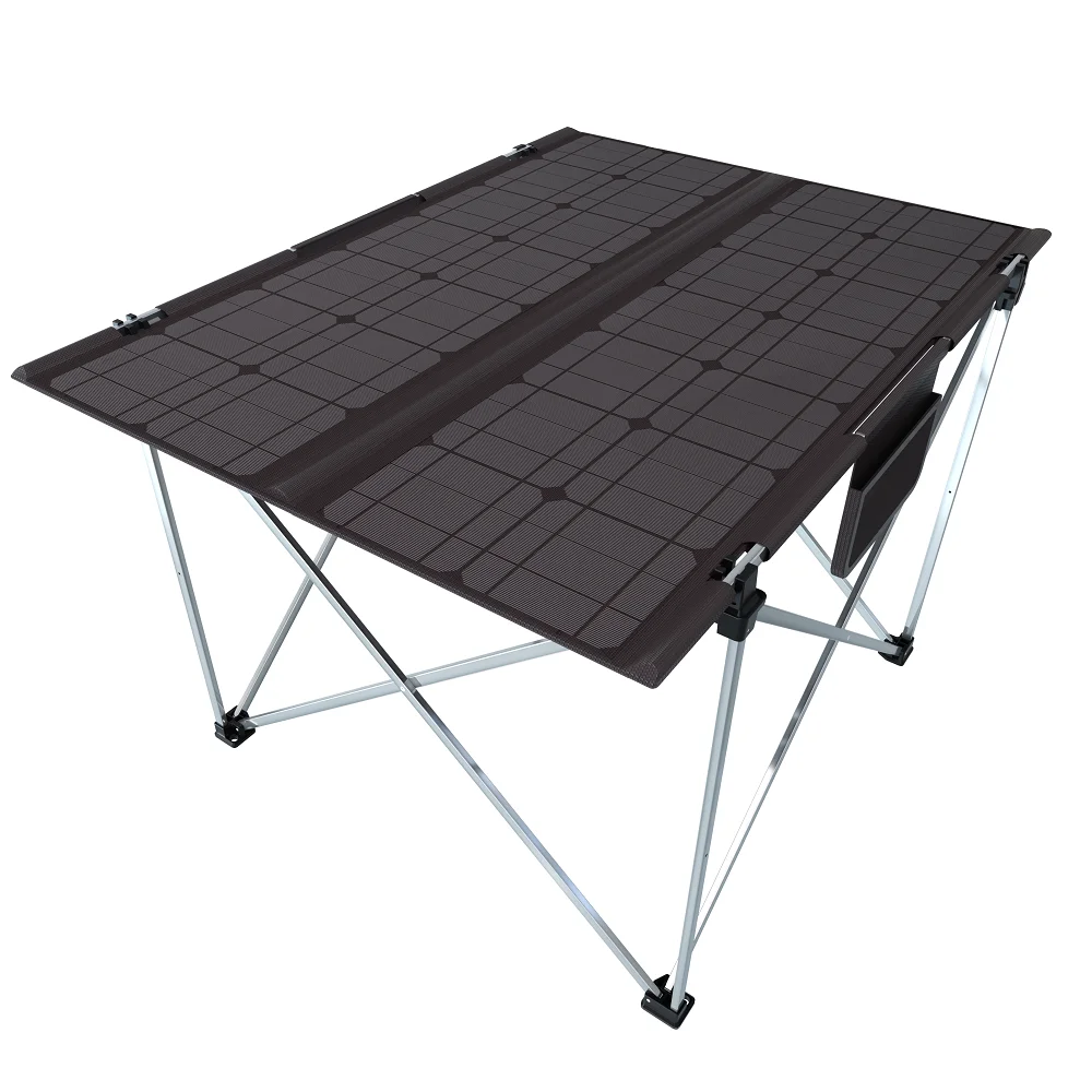 Solar Power Coffee Outdoor Table Phone Charger Tactical Portable Foldable Solar Camping Table With Usb Charging