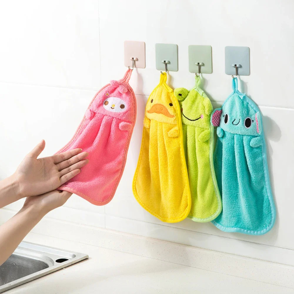 Baby Nursery Hand Towel Bath Towels Toddler Soft Plush Cartoon Animal Wipe Hanging Bathing Towel For Children kitchen Towel