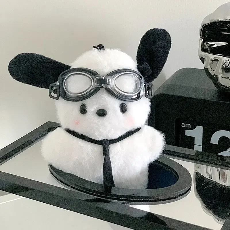 Plush Pochacco doll Anime cartoon Bag Pendant Car Keychain Accessories Kawaii Sanrio Keychain Bow Blush Pochacco Toy Gift for ch image 4