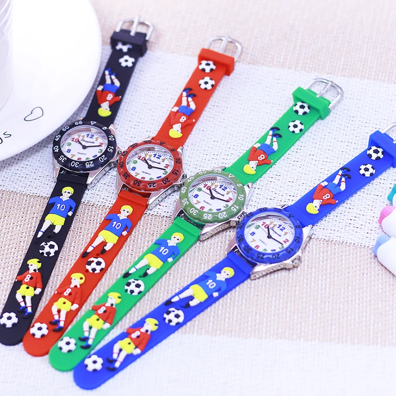 new children's boys gilrs 3D cartoon football quartz watches football match number8 number10 Player souvenir electric watches