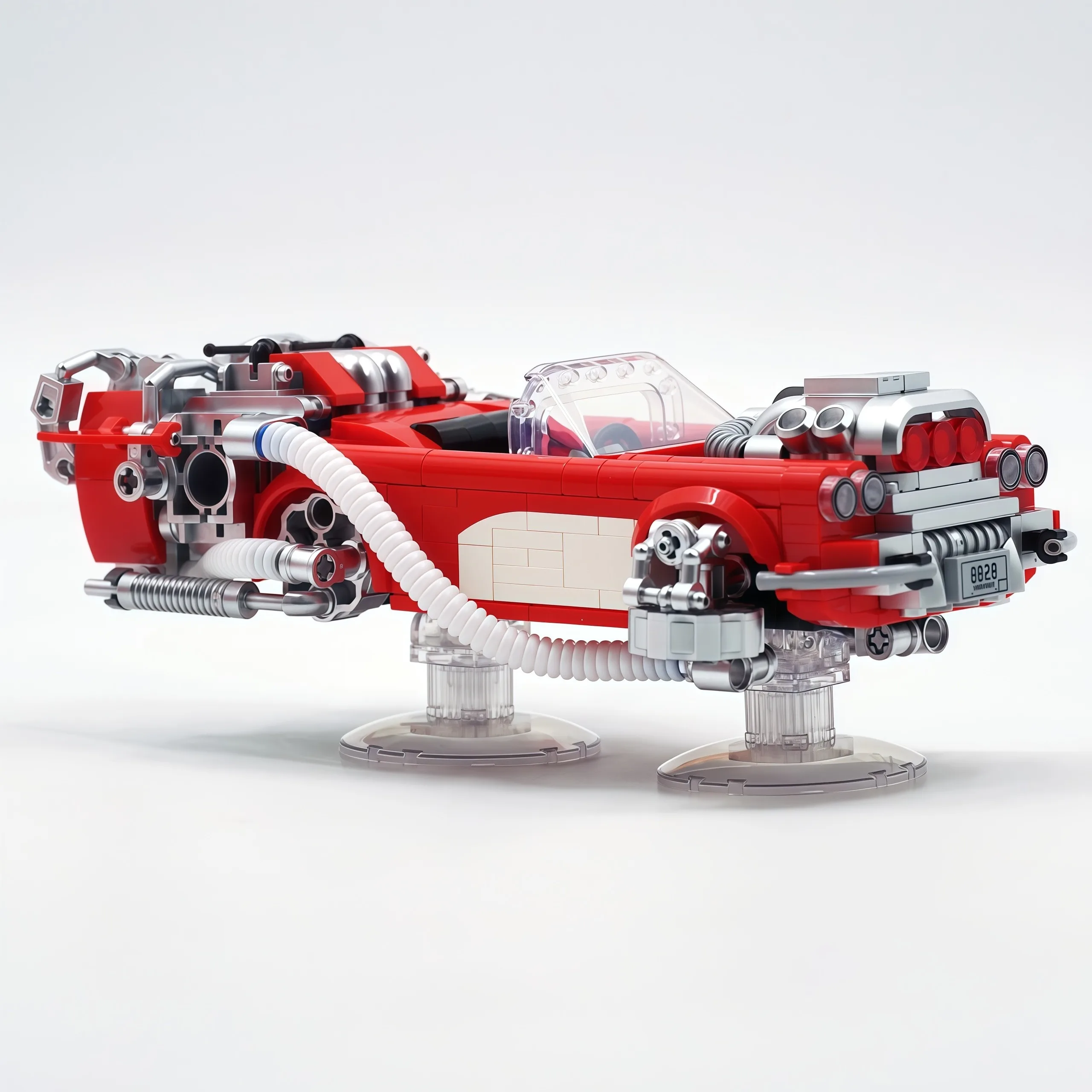 1:32 C1 Red Revival Klocki Konstrukcyjne Seria Powrót do Przyszłości A3 Żółty Model Sportowego Samochodu Kolekcja Zabawek Prezent dla Chłopców