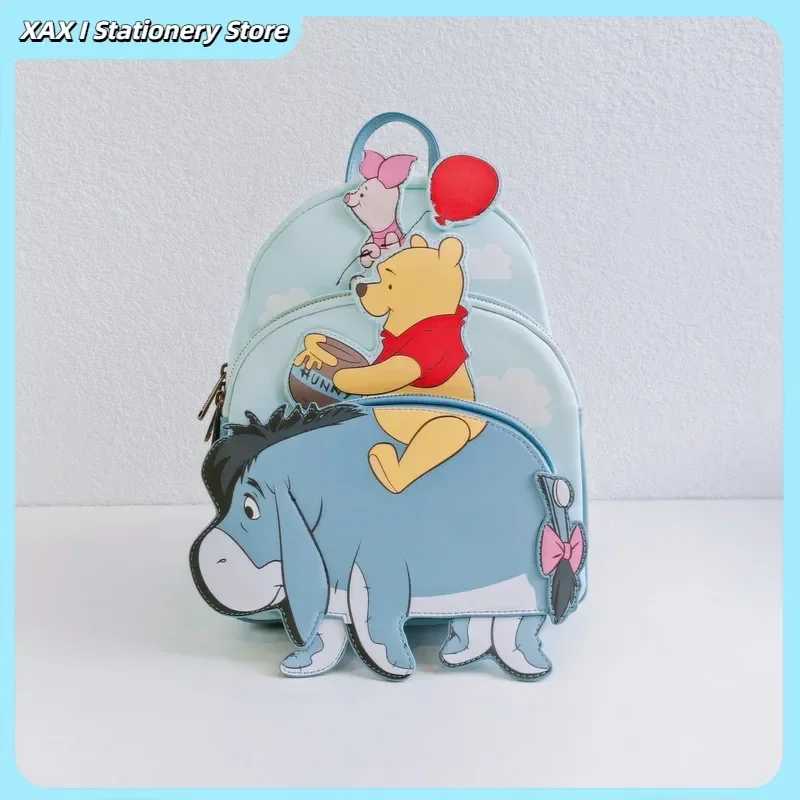 

‌3d Embroidered Winnie The Pooh Backpack, Cute Cartoon Unisex School Bag With Patch Design, Lightweight Durable Bookbag