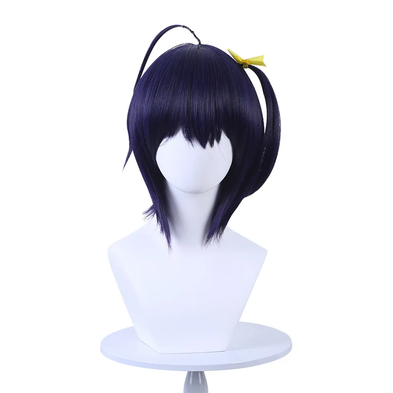 코스프레 애니메이션 의상을위한 합성 긴 파란색 가발 내열성 섬유 파티 여성 데일리웨어