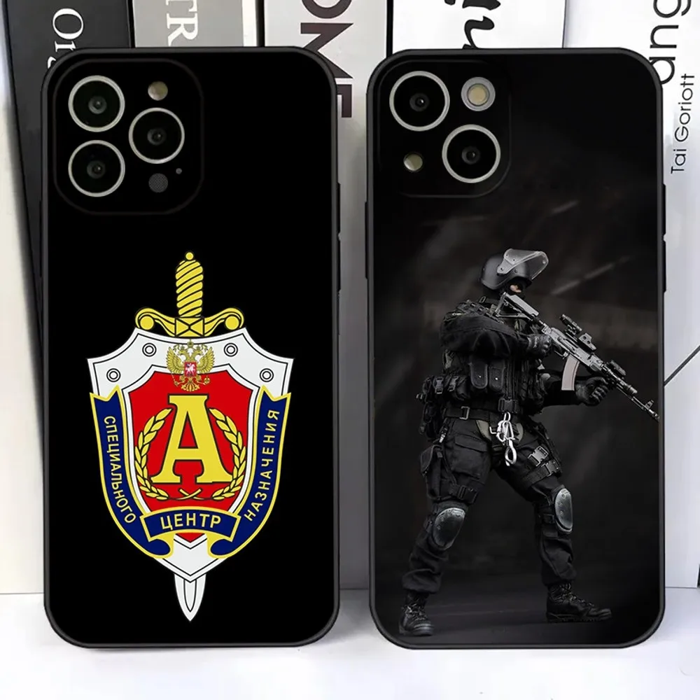 Russian FSB RAUC ALPHA Phone Case For iPhone 15,14,13,12,11 Plus,Pro,Max,XR,XS,X,7,8 Plus,SE,Mini Silicone Soft