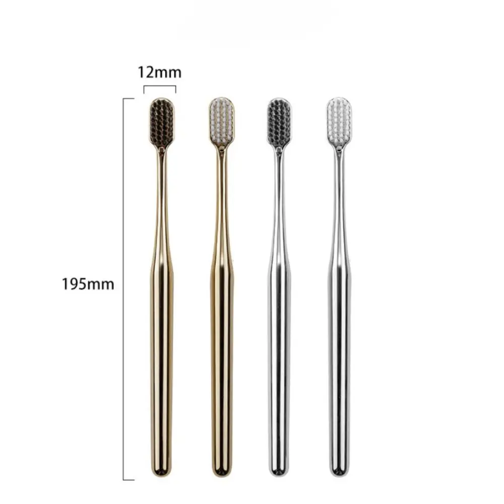 Gold Silver Soft Toothbrush Portable Lightweight Electroplate Dental Brushes Soft Bristles Adult Tooth Brush Women