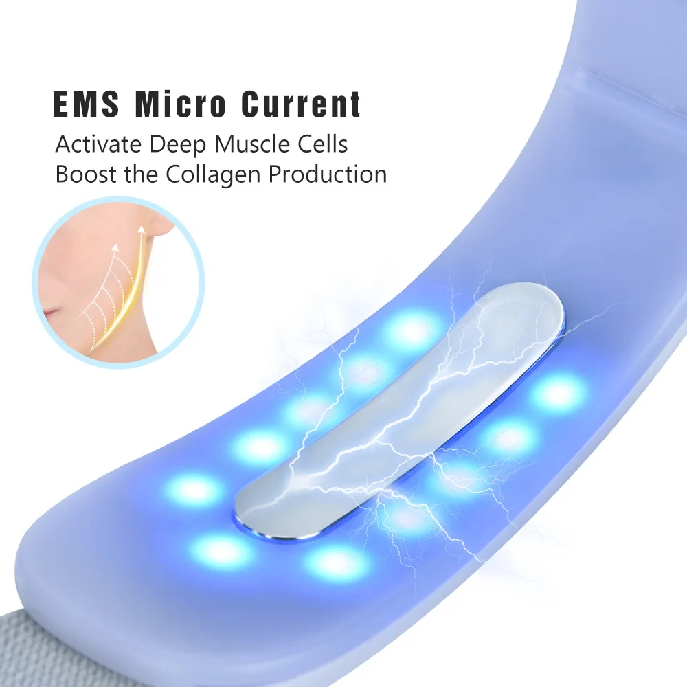 Face Lift Device EMS Micro Current V Face Hot Compress Lifting Massage Instrument 10 Gear 6 Mode Face Slimming Beauty Care