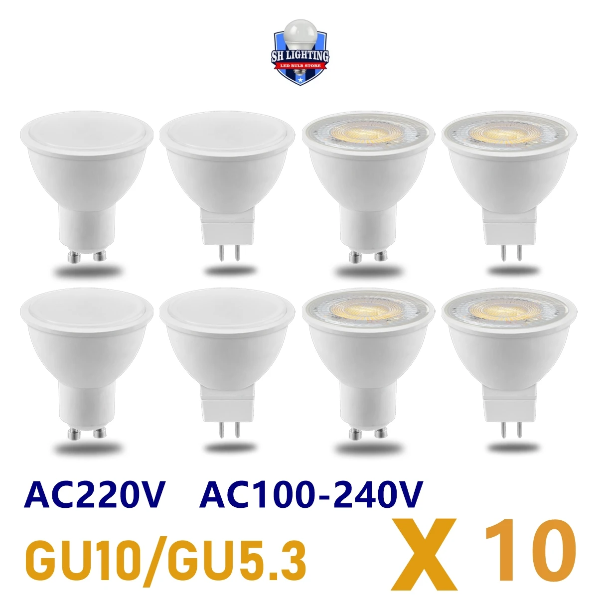 

LED energy-saving spotlight GU10 GU5.3 AC100-240V AC110V non-strobe warm white light 3W-8W can replace 30W 50W halogen lamp