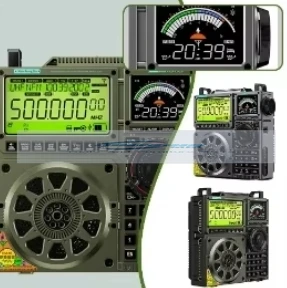 HanRongDa Multi-Band Radio, FM, MW, SW, VHF, WB, BT 5.0 Speaker, Aviation Band Radio, Air Maritime, Supports TF Card, AUX