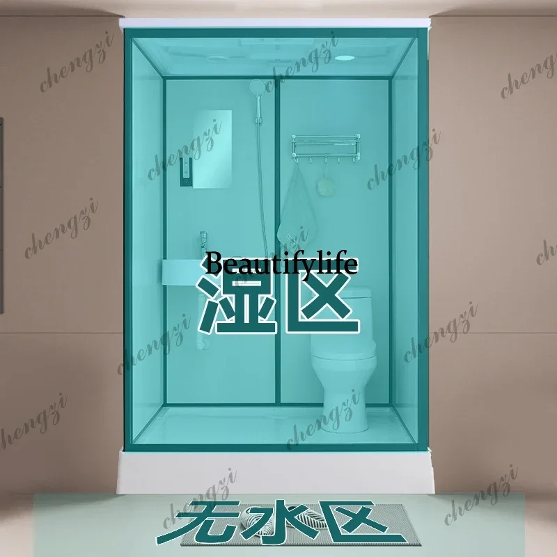 Integrated Shower Room, Prefabricated Bathroom Pod for Home, Complete Toilet Shower Unit, All in One Wet Bathroom b567