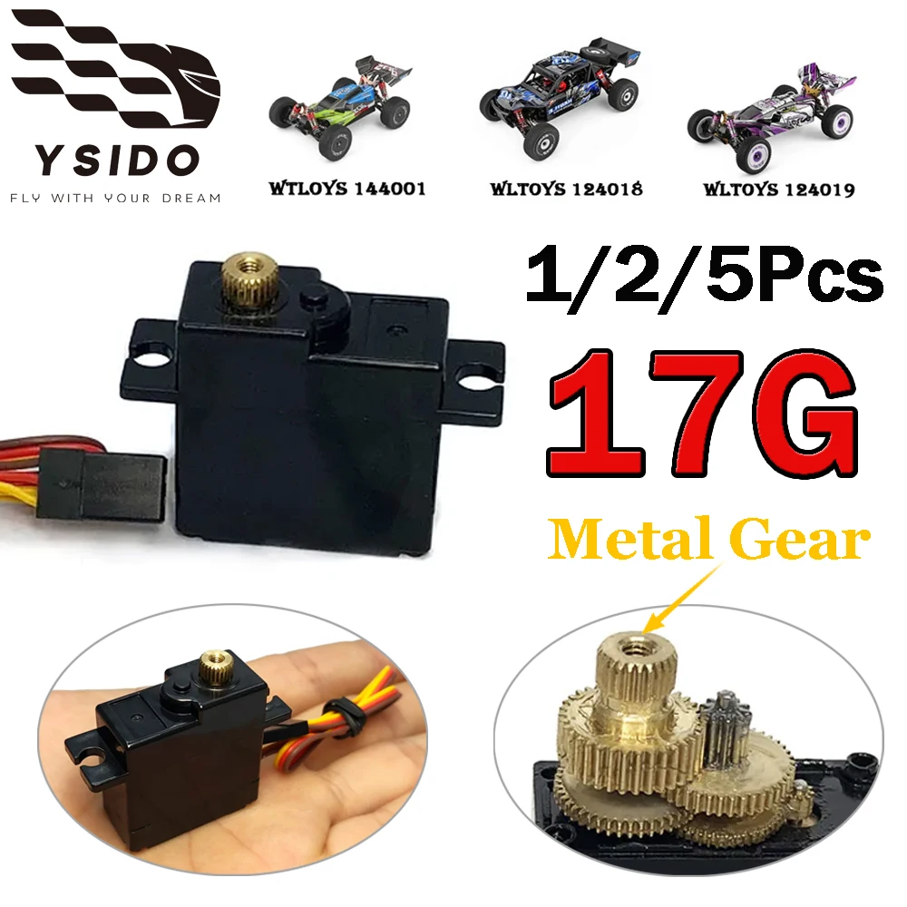 

1/2/5Pcs YSIDO 1/16 1/14 1/12 RC Motor Servo 17G Full All Metal Gear Digital Servo for RC Car WLtoys SCY WPL MJX Upgrade Parts