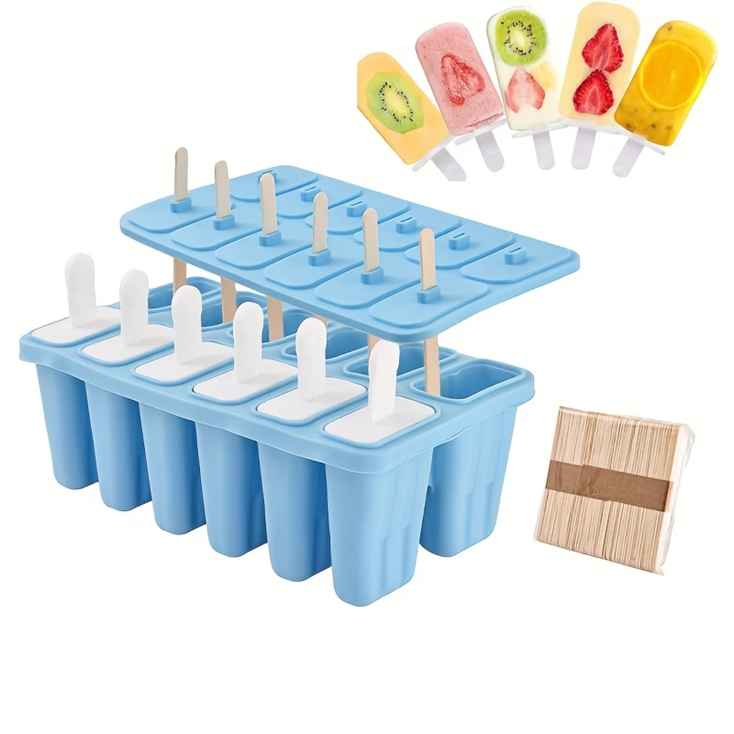 12-Piece BPA-Free Premium Silicone Popsicle Maker Set - Homemade Ice Cream  Molds with Easy Release, Reusable and Quick Freeze P