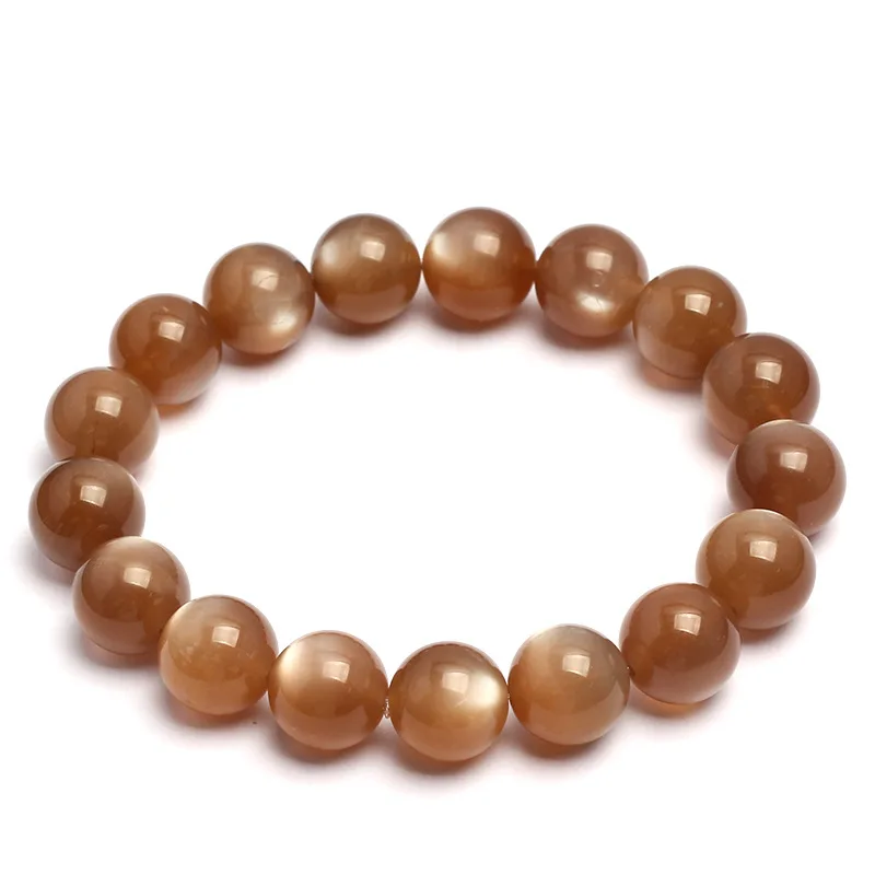 

8MM Natural Milk Tea Moonstone/Genuine Brown Moonstone Stretch Beaded Bracelets Healing Energy Crystal Fine Jewelry for Women