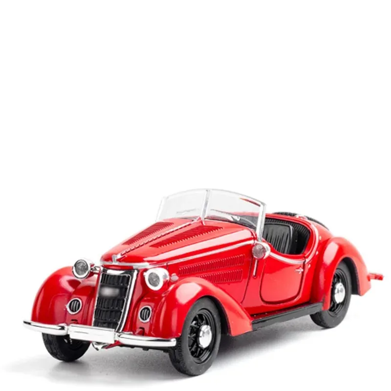 1/32 liga fundida conversível w25k 1936 - 1938 modelo clássico carro de brinquedo simulação som luz puxar para trás coleção brinquedos veículo
